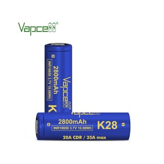 Vapcell K28 2800mAh 3.7V ได้ถ่าน 2ก้อน ของแท้แถมกระเป๋าใส่ถ่าน