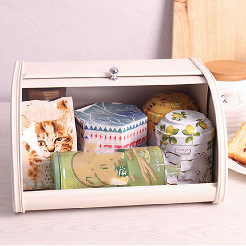 Metal Flip-Baked Bread Desktop Snack Dust-Proof Storage Box DBS imOb ...