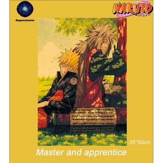 โปสเตอร์กระดาษคราฟท์ลายนารูโตะ "Master And Apprentice" 35x50 ซม. สําหรับตกแต่งผนัง