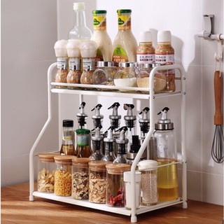 พร้อมส่ง ชั้นวางเครื่องปรุงสีขาว สไตล์มินิมอล Minimal kitchen organizer