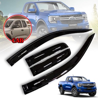กันสาด คิ้วกันสาด กันฝน FORD RANGER เรนเจอร์ ปี 2022 สีดำ CAB แค็ป 1 ชุด