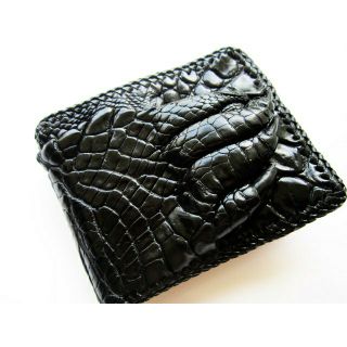 กระเป๋าสตางค์จระเข้ Genuine Alligator Wallets AlligatorSkin Leather Bifold Mens BrownCrocodile Wallet Alligator Wallets