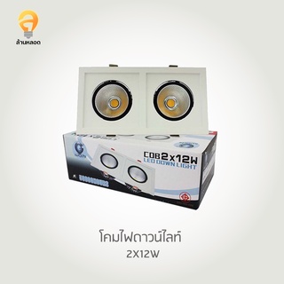 โคมไฟดาวน์ไลท์IWC-DL-COB-2x12W แสงขาว