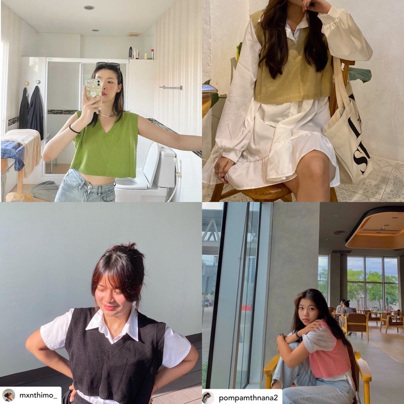 เสื้อครอปไหมพรม  (สินค้าพร้อมส่ง  ) – โปรปัง