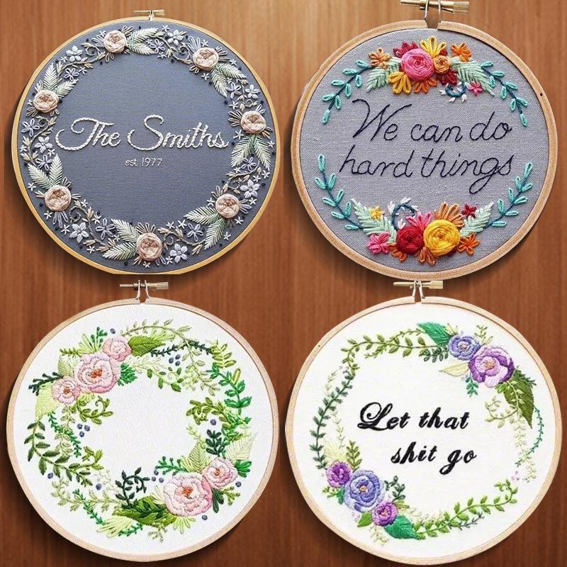 ชุดCross Stitch DIY ปักลายดอกไม้สําหรับผู้เริ่มต้น