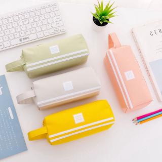 4 colors available Canvas Cosmetic Bag Pencil Case Large Capacity Stationery Student pencil bag portable bag stationery