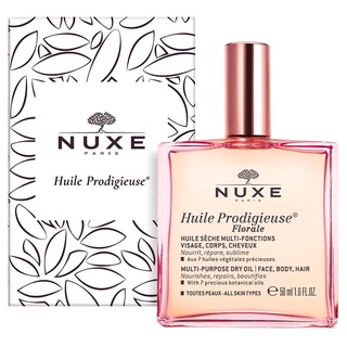 NUXE Huile Prodigieuse Florale Multipurpose Dry Oil Nourishes Repairs Beautifies All Skin Types - Face/Body/Hair (50ml)