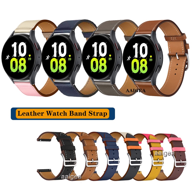20 มม.22 มม.18 มม.สายหนังแบบบางสําหรับ Samsung Galaxy Watch 7 FE 6 5 Pro 4 Classic Active 2 44 40 มม.สร้อยข้อมือกีฬา