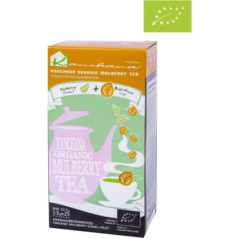 Kanchana Organic Mulberry Tea + Bael Fruit 25 Teabags กาญจนา ชาหม่อนออร์แกนิค ผสมมะตูม 25 ซอง (32.5g