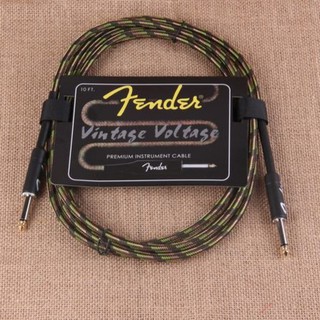 FENDER สายแจ็คกีตาร์อย่างดี 3m ของแท้ หัวตรงสองด้าน (สีเขียว)