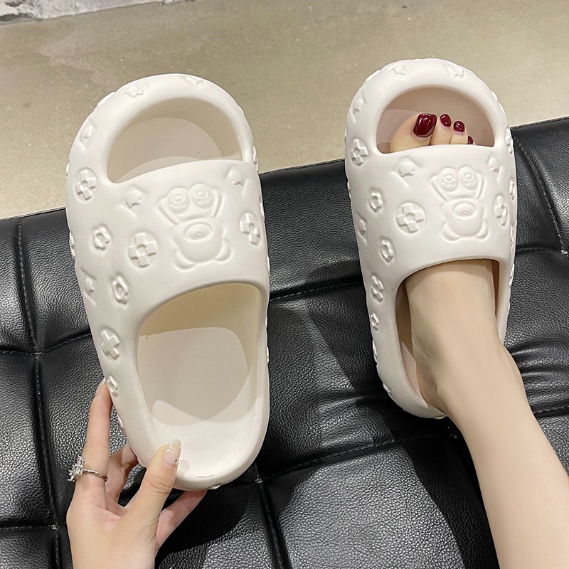 Fshoes รองเท้าแตะแฟชั่นสุดนุ่มนวล แตะแบบสวมแต่งลายน้อนหมี🐻 มี 4 สีสวยๆ🌈 จุกๆไปเลยจ้าา🥰 - รูปที่ 3