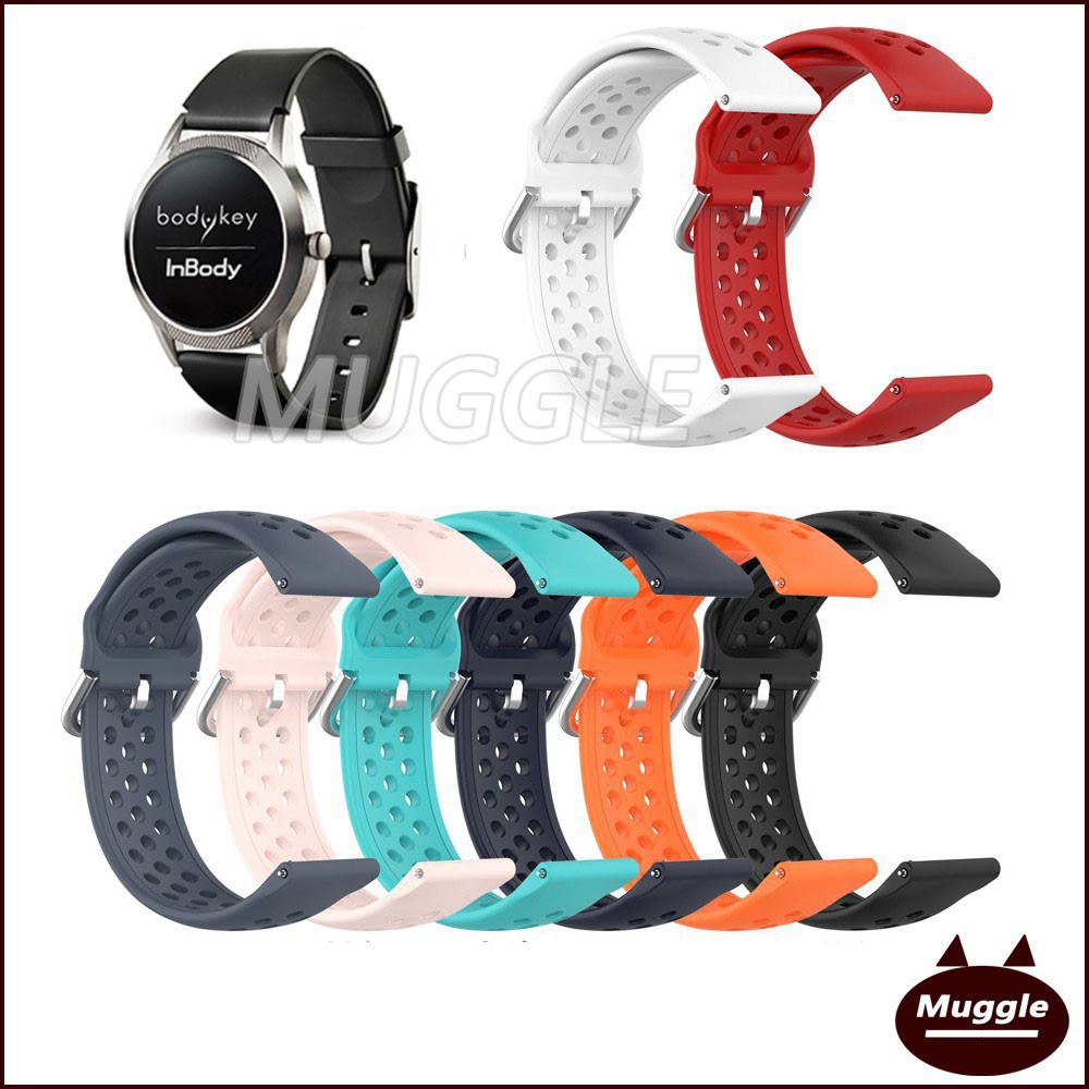 สาย 18mm สายสมาร์ทวอทช์ Amway Inbody Watch สาย Ticwatch C2  InBody  สีโรสโกลด์ Huawei B5 Inbody bands