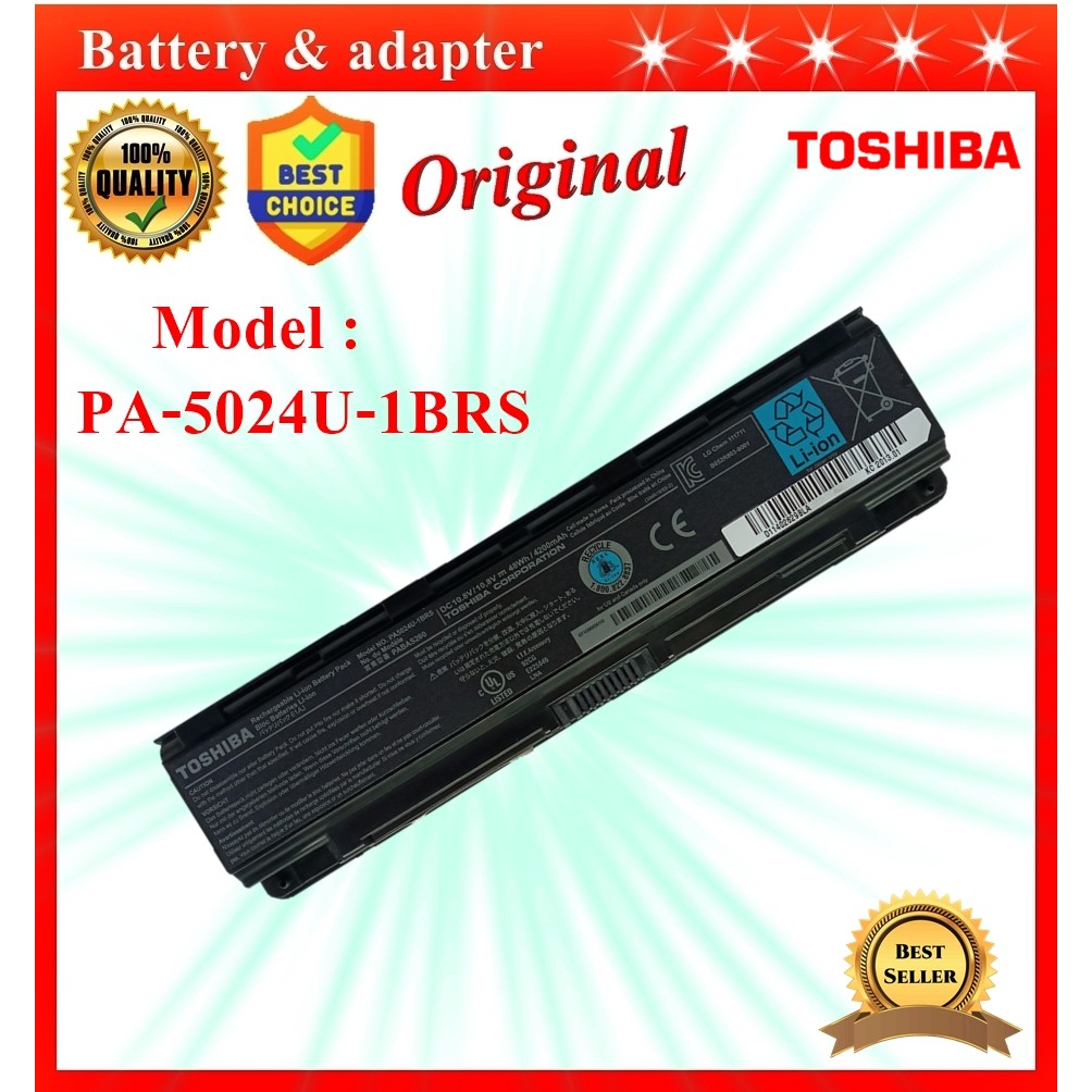 Battery Notebook Toshiba PA5024U-1BRS แบตเตอรี่แท้ Toshiba SATELLITE C800 C840 L800 L830 L840 L840D M800 M840  Original
