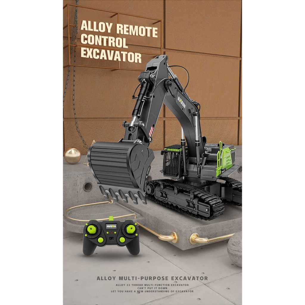 พร้อมส่ง รถแม็คโครHuina1593 ตัวใหญ่ บึกบึน scale 1/14 เหมือนจริงมากใช้ขุดได้จริงของเล่นของคนมีระดับ 