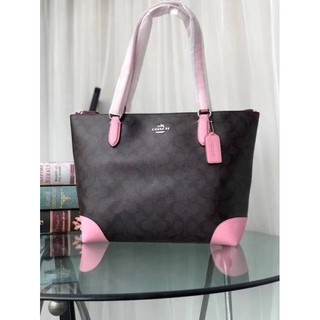 COACH ZIP TOP TOTE IN SIGNATURE CANVAS