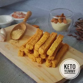 ขนมปังแท่งอบ รสเนยกระเทียม คีโต KETO 100% Garlic bread เบาหวาน,เด็กแพ้กลูเตน ทานได้