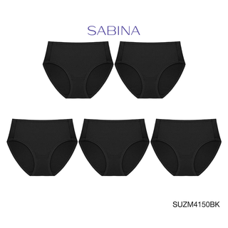 Sabina ซาบีน่า กางเกงชั้นใน (Set 5 ชิ้น) รุ่น Panty Zone (ทรง Half) รหัส SUZM4150BK สีดำ