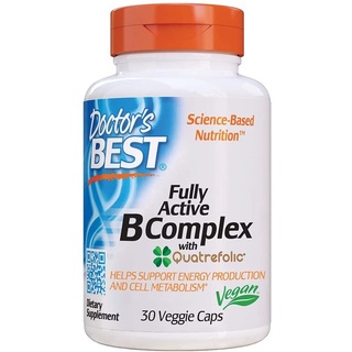 Doctors Best: Best Fully Active B Complex - วิตามินบีรวม - 30 แคปซูล