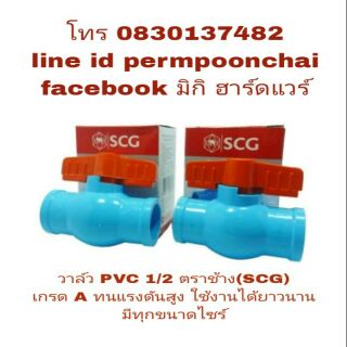 วาล์ว PVC 1/2 ตราช้าง(SCG) เกรดA มีทุกขนาดไซร์