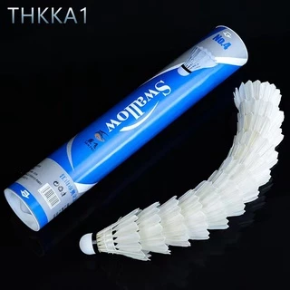 THKK ---NO.4 [แบดมินตันฝึกอาชีพ] (12 ลูก) [หัวลูกแข็ง]จุกคู่ ความเร็ว 76 ขนเป็ดหนานุ่ม ลูกขนไก่ 12 ลูก พร้อมกล่องลูกขนไก