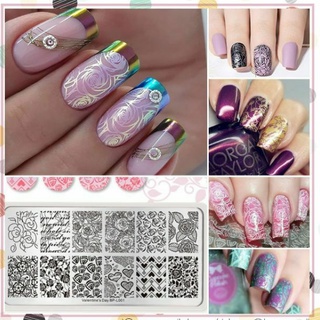 แผ่นปั๊ม ลายเล็บ ผืนผ้า วาเลนไทน์ กุหลาบ หัวใจ ตัวหนังสือ valentine opi orly essie zoya