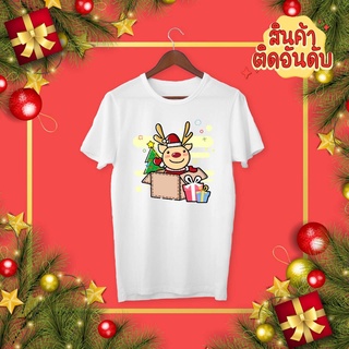 👕✨เสื้อยืด Merry christmas ลายการ์ตูน