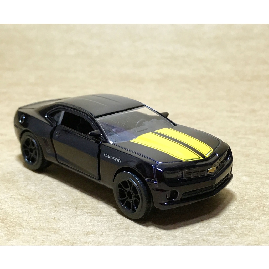 Majorette Chevrolet Camaro - Black Color - Yelow Strip hood /Wheels 5HCB /scale 1/62 (3 inches) no P