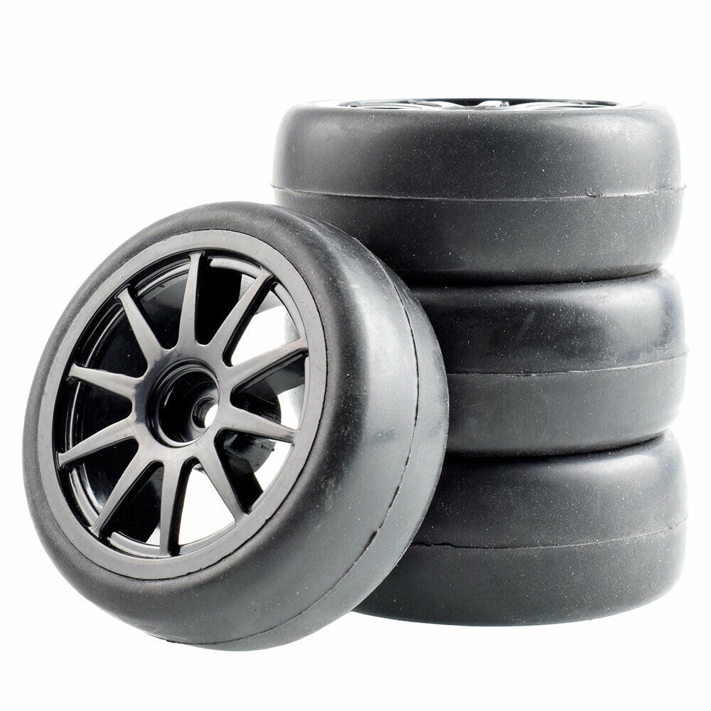 RC 910-6018 Slick Racing Tires& Wheel Sets For HSP HPI 1/10 1:10 Touring Car