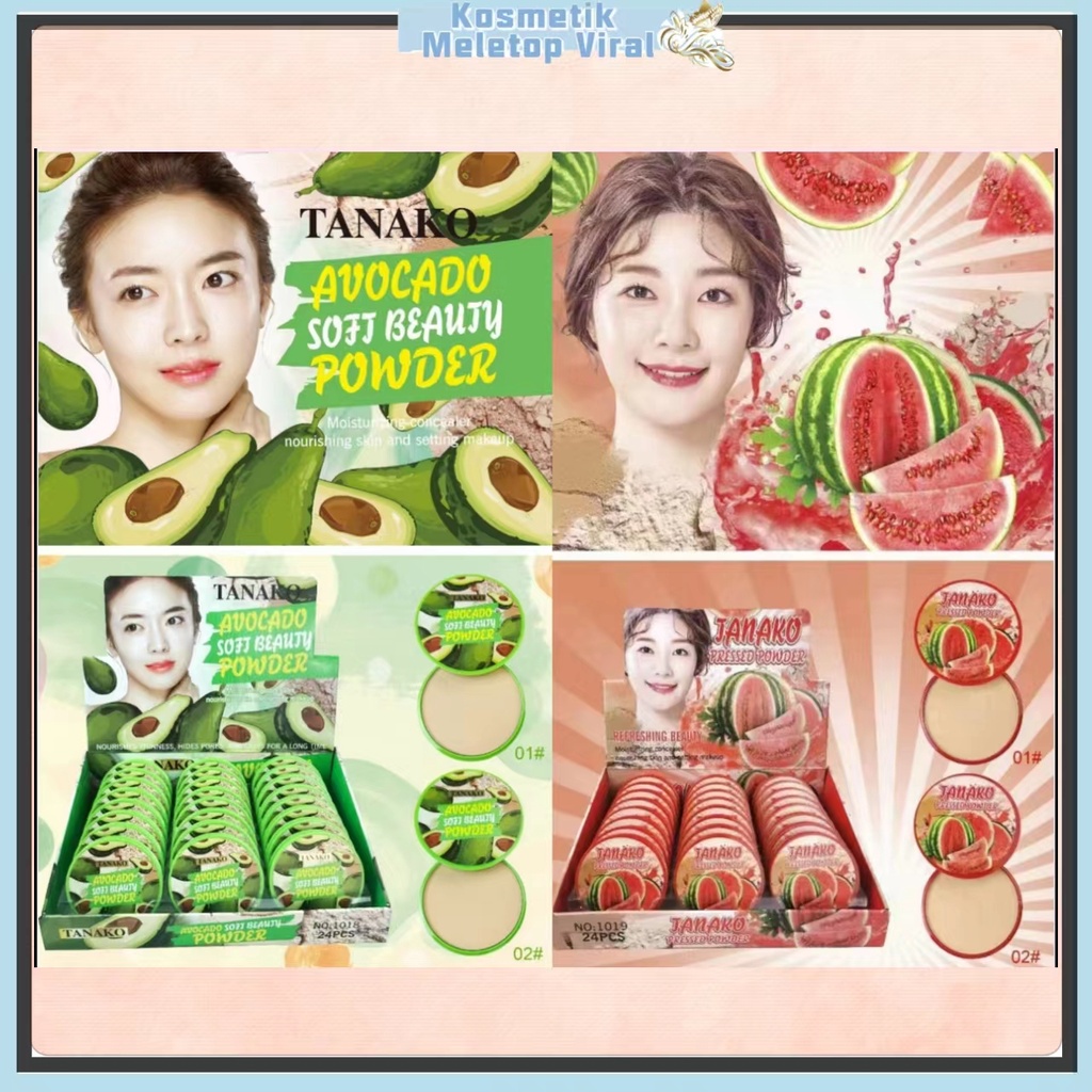 Tanako Watermelon Pressed Powder Avocado Soft Beauty Powder (1 ชิ้น)