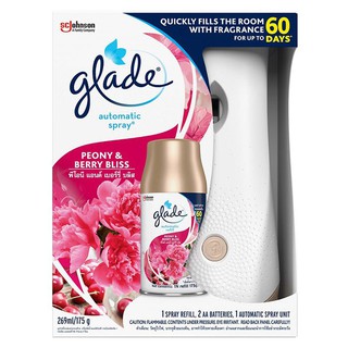 🔥แนะนำ!! เกลด ออโตเมติค สเปรย์ปรับอากาศ กลิ่นพีโอนีแอนด์เบอร์รี่บลิส 175 ก. GLADE Automatic Air Freshener Spray Peony &amp;