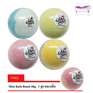 4 กลิ่นX150g Bath Bomb Ball บาธบอมสบู่สปาสำหรับแช่ในอ่าง Ocean,Melon,Love Spell,Black  B &amp; Vฟรี Mini  BB 60g. 1 ลูก