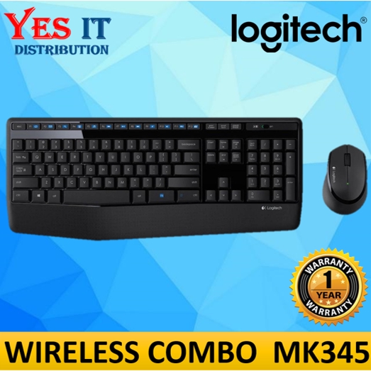 คีย์บอร์ดและเมาส์ไร้สาย Logitech Wireless Combo Mk345 (สีดํา)