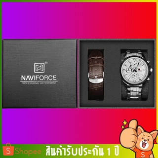 หรูหราในราคาเบาๆนาฬิกาข้อมือชาย กันน้ำ naviforce watch แท้ รุ่นNF9089-SW  2สาย สายแสตนเลสและสายหนัง ของแท้100%