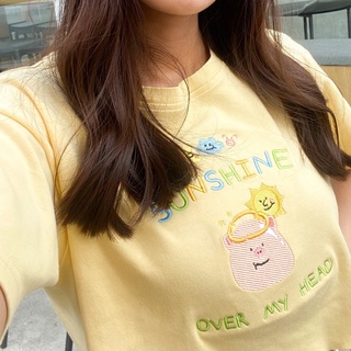 เสื้อยืดโอเวอร์ไซส์ Oversize by Thelittlepigsss (Sunshine over my head) เสื้อยืด เสื้อยืดสี เสื้อยืดเหลือง