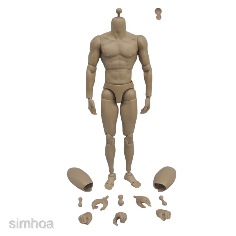 1:6 Scale Action Figure Male Muscular Body (Rubber Skin Layer) 2.0 fit ...
