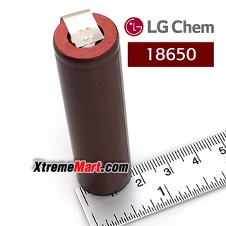 แบตเตอรี่ LG HG2 18650 3000mAh Rechargeable battery 3.6V + แถบโลหะ Nickel