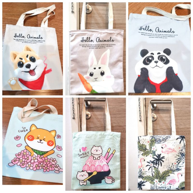 (Sale) ถุงผ้า ลดโลกร้อน ลายการ์ตูน ลายไทยๆ สวยงาม น่ารักๆ