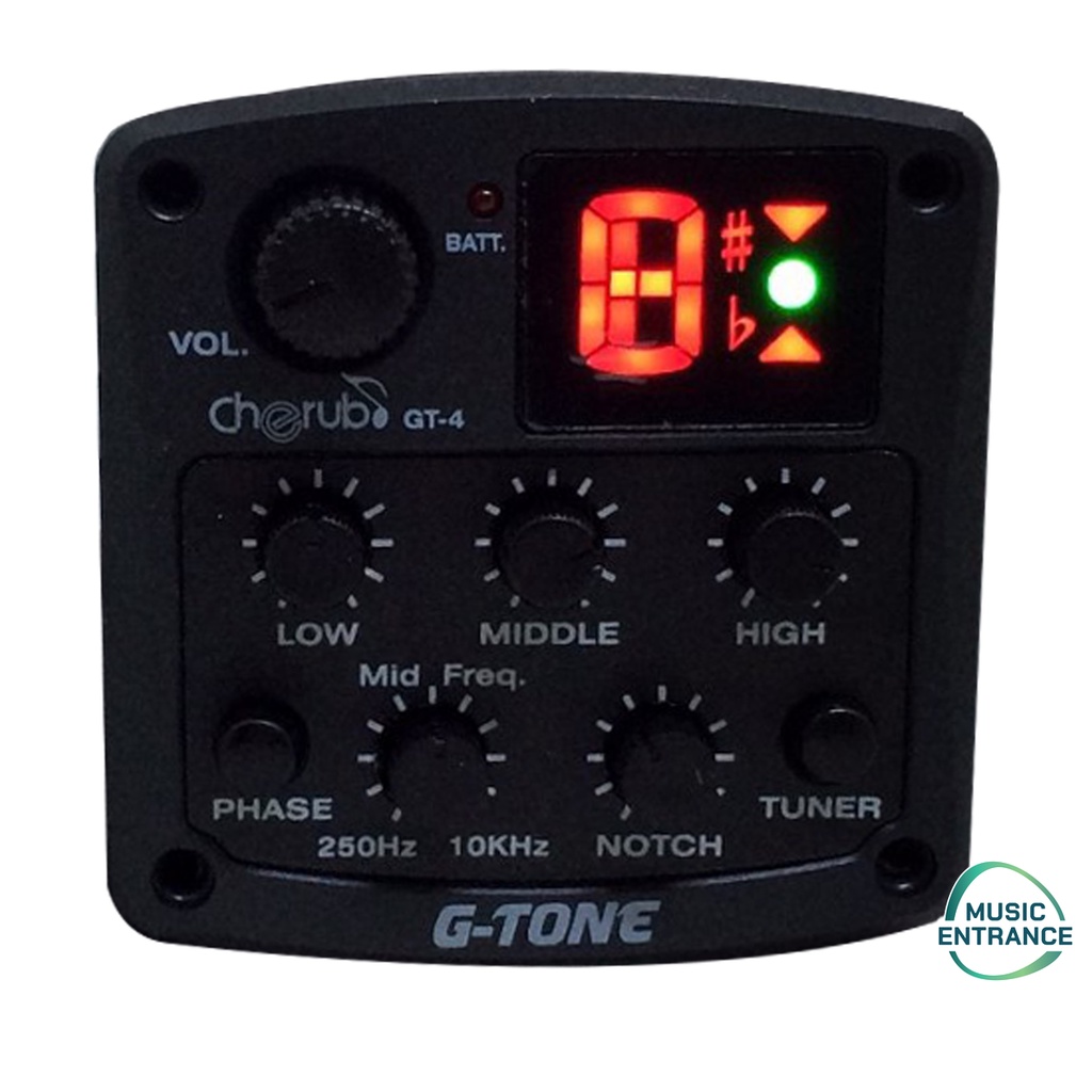 Cherub EQ Tuner G-Tone GT-4 Acoustic Pickup ปิ๊กอัพกีต้าร์โปร่ง รุ่น GT4 ปรีแอมต์ EQ TUNER ตั้งเสียง