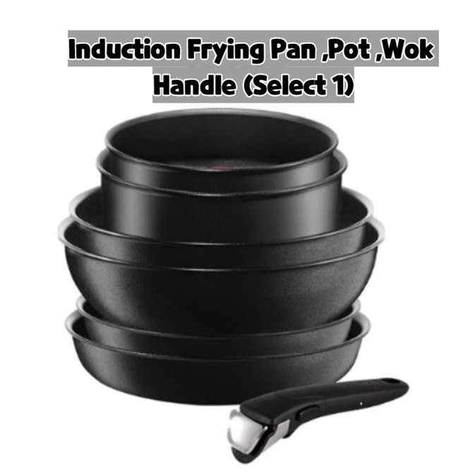 [Tefal] Magic Hands Induction Black กระทะทอดหม้อด้ามจับ (เลือกหนึ่ง)