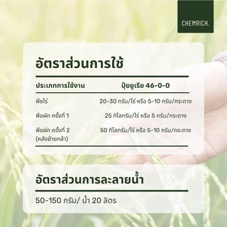 500G/1KG ปุ๋ยยูเรีย 46-0-0 (แม่ปุ๋ยไนโตรเจน) ยูเรีย / Urea (46-0-0) - Chemrich