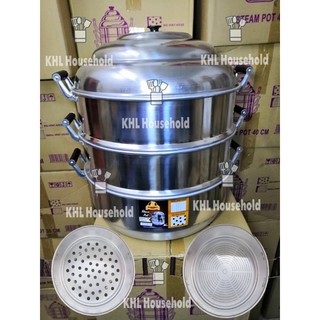 22cm-40cm CAT CAP Steam POT Aluminum 3 LAYER (FINE & LARGE HOLES) Steam Pot Steamer Cookware Pot/ Steaming Pot