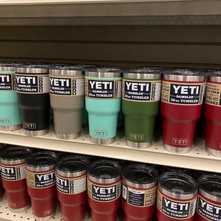 แคนาดานำเข้าYETI ของแท้100% YETI RAMBLER 20oz/30oz แก้วมัคแก้วกาแฟสแตนเลสสองชั้นฉนวนกันความร้อนและแก้วเย็น