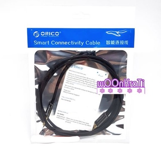 สายAUX หัวแจ็คขนาด 3.5mm เคลือบทอง 24K ยี่ห้อ ORICO XMC สายสีดำ ความยาว 1.0m Male to Male Aux Audio Cable