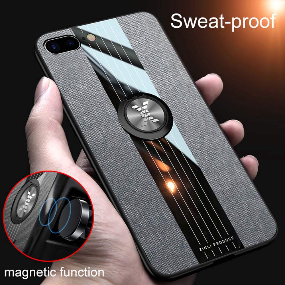 Compatible For iPhone 6 6s 7 8 Plus X XR XsMax 11 12 12Pro Max หรูหรา รถ แม่เหล็ก เจ้าของ นิ้ว แหวน ยืน กรณี ผ้า อ่อนนุ่ม กันกระแทก ปก Case