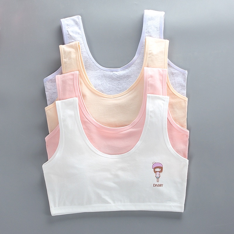 เสื้อซับในเด็กผู้หญิง ยกเซ็ต 4 ตัวคละสี(ไม่มีฟองน้ำ)สวมใส่ (มีลายให้เลือก) – โปรปัง
