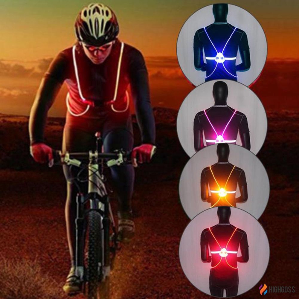 High Visibility Safety Vest Outdoor High Visibility Night Running Cycling Safety Vest with LED Light Reflective Vest 
