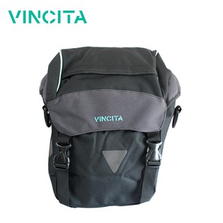 Vincita กระเป๋าแพนเนียร์เล็ก ราคาต่อคู่ มีผ้าคลุมกันฝน (B050-V) - กระเป๋าติดล้อหน้า จักรยาน ใส่ของจุ 10 ลิตร