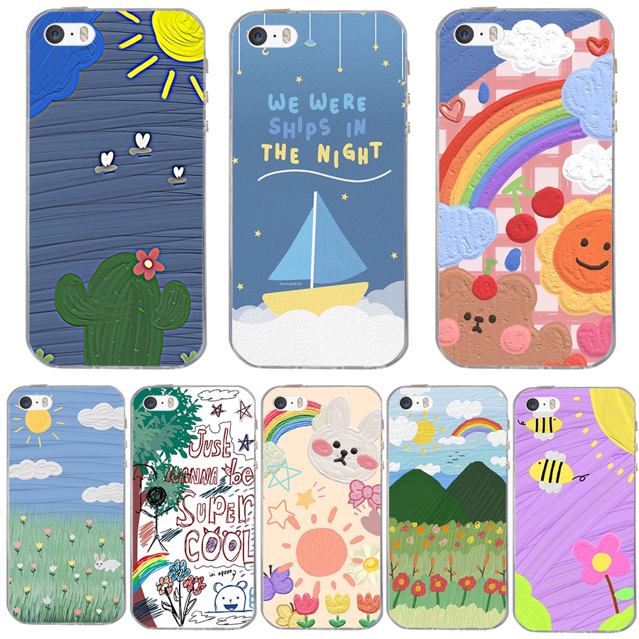 เคสซิลิโคน TPU ใส แบบนิ่ม สําหรับ Iphone 4/4s 5/5s/se(2016) 6/6s se(2020)se(2022)