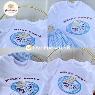 🔥🔥พร้อมส่ง🔥🔥ลายMilky party🍼มีครบไซส์s-2xl 🧃ไม่ใช่ยืดเด้ง ถ่ายจากสินค้าจริง