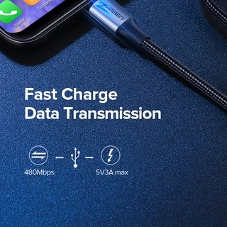 UGREEN สายชาร์จเร็ว USB Type C 3A Fast Charge & Data Cable สายชาร์จไนลอน Type C รุ่น US288